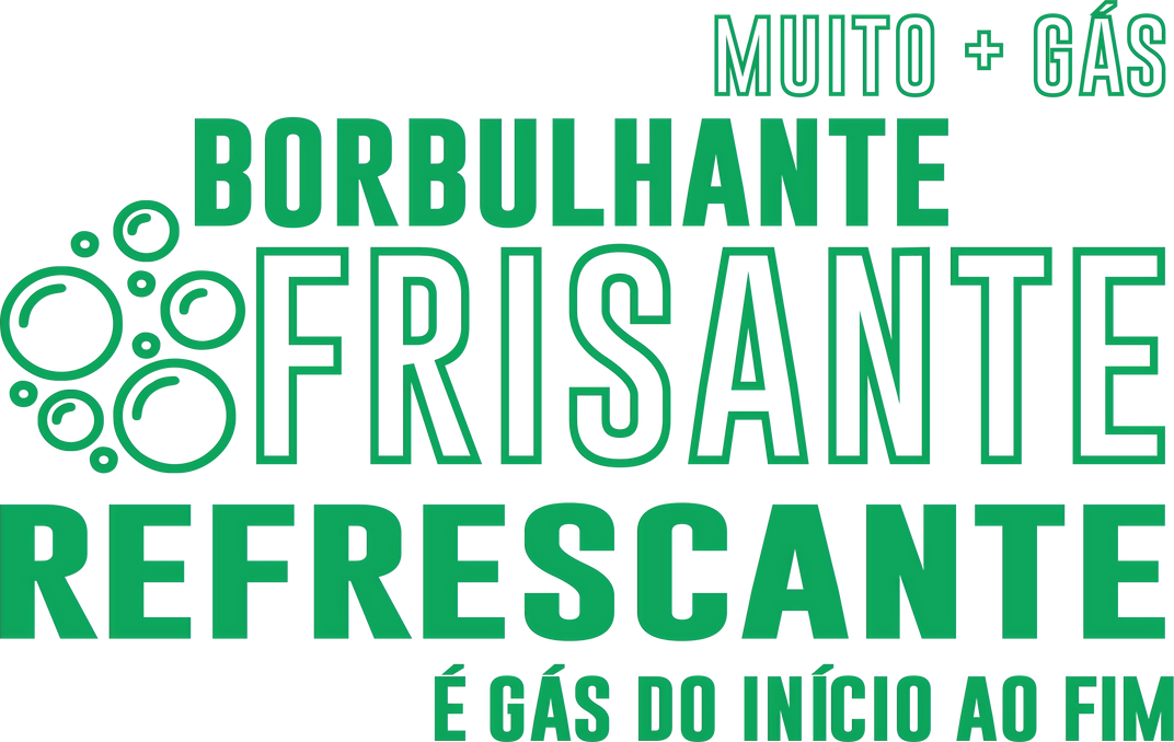 Muito + gás, borbulhante, frisante, refrescante